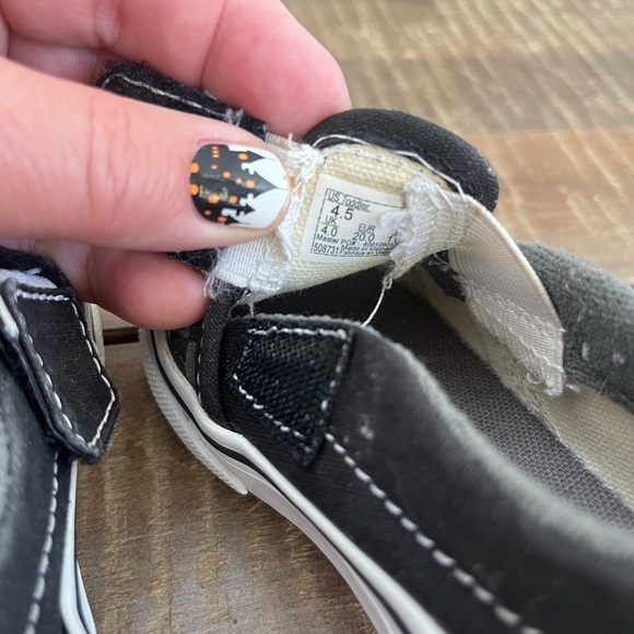 Vans baby slip-on V Velcro strap Checkerboard black/pewter Baby Size 4.5 - Picture 8 of 10